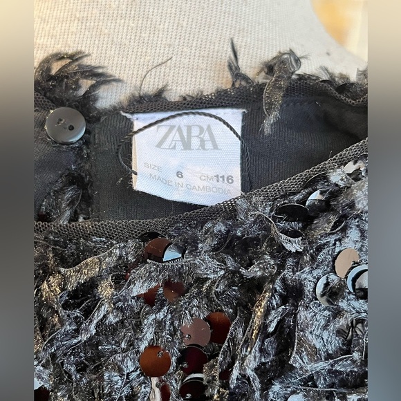 NWT ZARA FAUX FUR DRESS GIRLS SIZE 6/7 - Picture 6 of 9